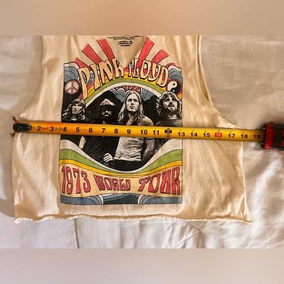 Pink Floyd Cream Graphic Crop Top NWOT - Picture 4 of 5